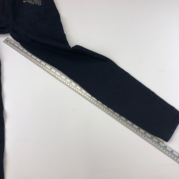 GUESS Brittany Skinny Dark Blue Denim Crystal Pockets Jeans Size 27” - Picture 5 of 12